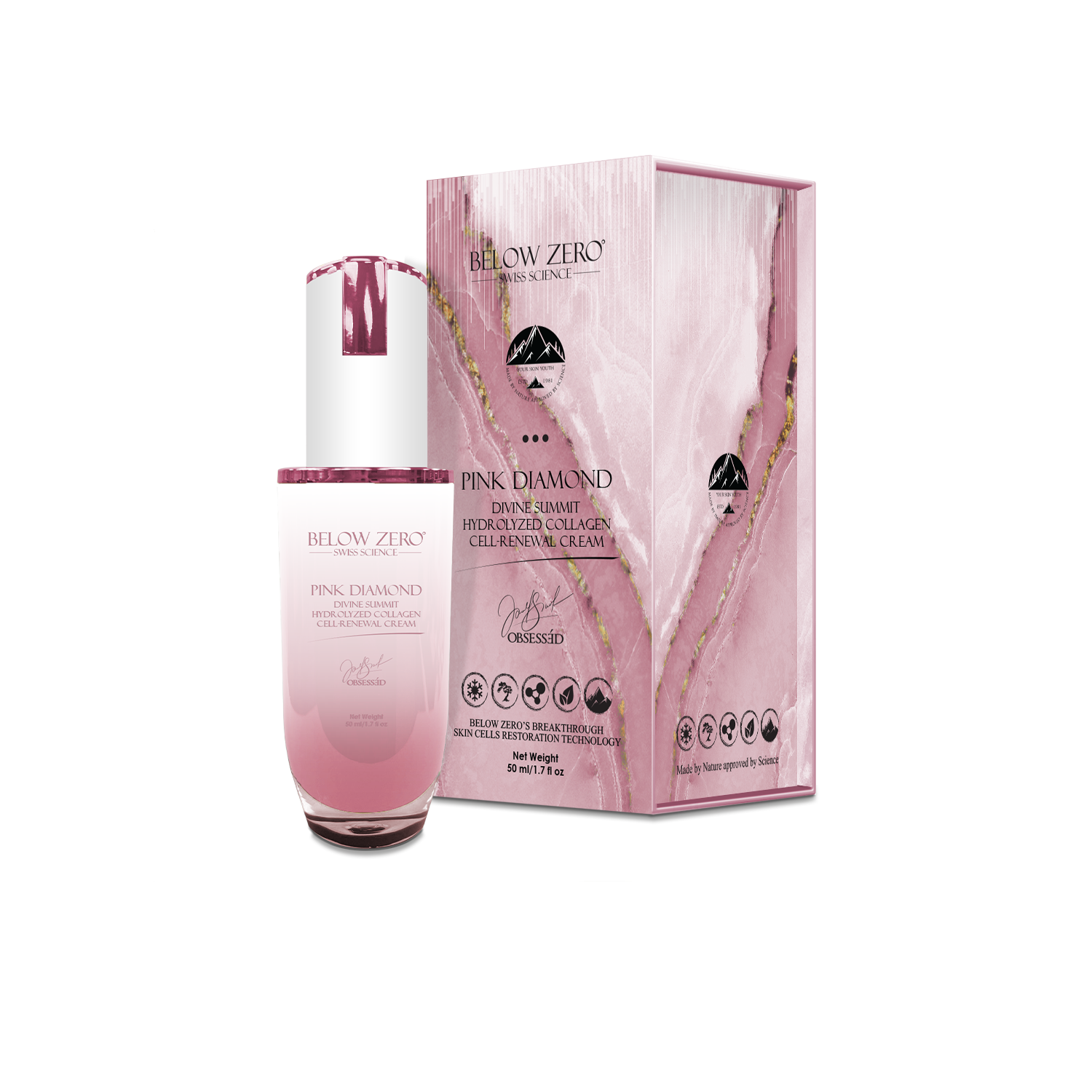 Below Zero Pink Diamond Divine Summit Hydrolyzed Collagen Cell-Renewal Cream