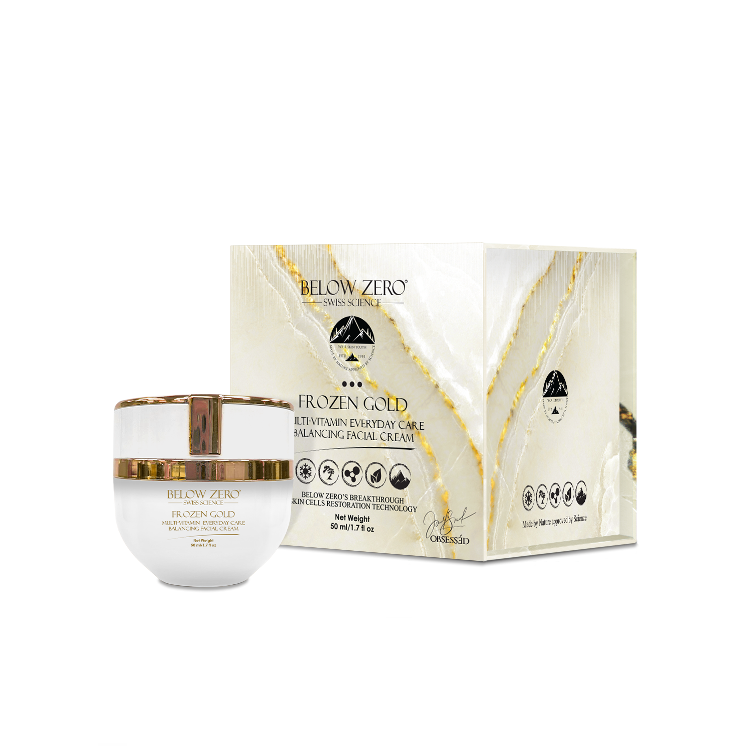 Below Zero Frozen Gold Multi-Vitamin Everyday Care Balancing Facial Cream