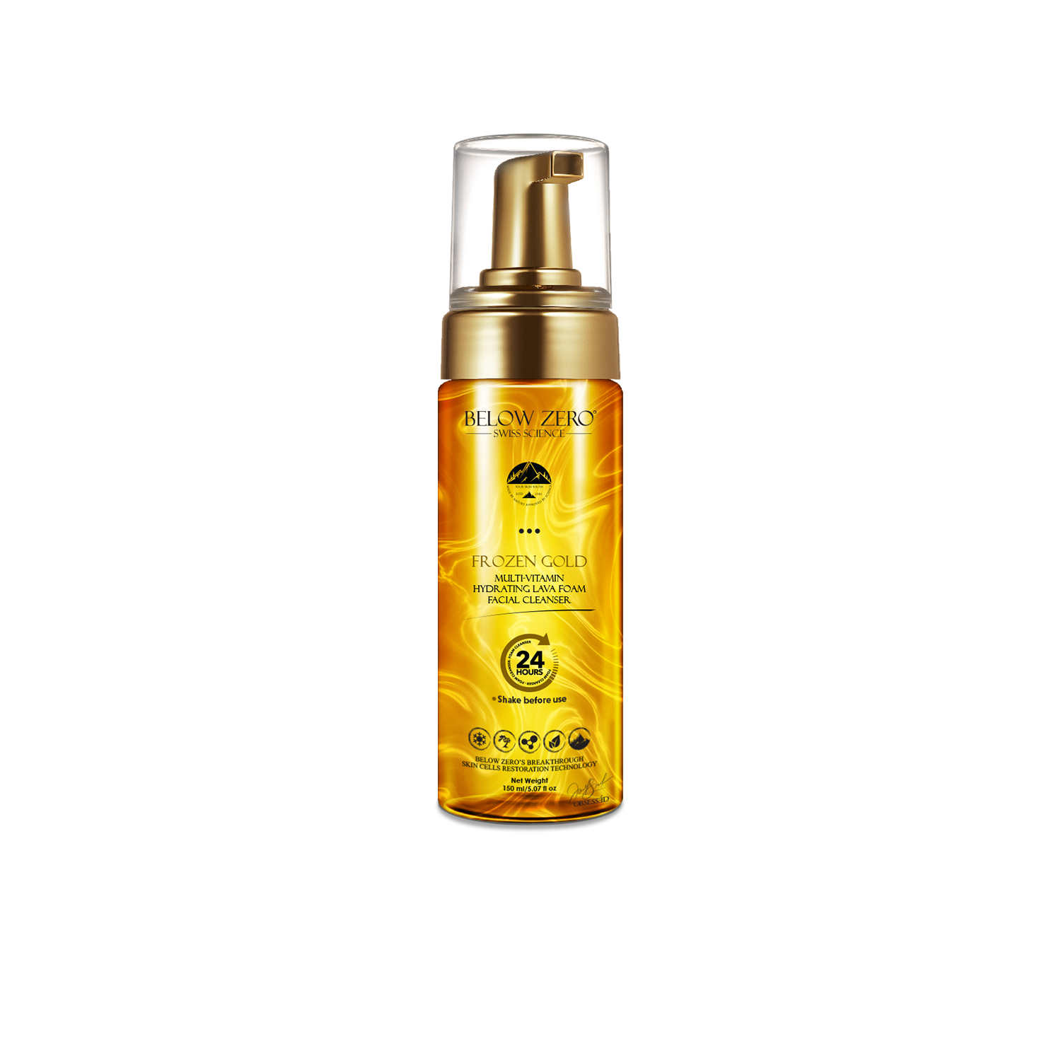 Below Zero Frozen Gold Multi-Vitamin Hydrating Lava Foam Facial Cleanser